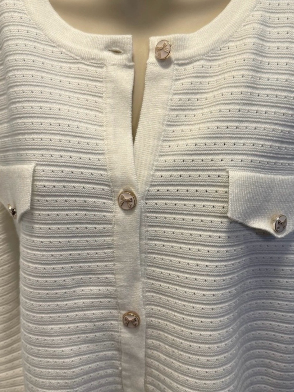 ClassicWhite Button-Front Women's Sweater XL NWOT